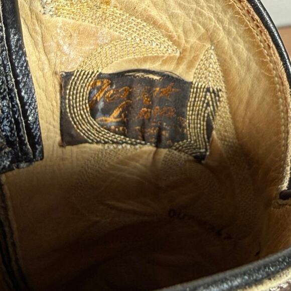 Tony Lama Black Label Lizard Cowboy Boots Men 11 B Western Exotic Leather main image 7